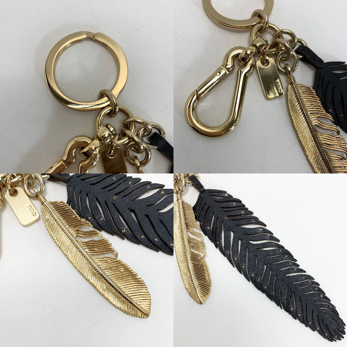 COACH コーチ キーホルダー キーリング 羽 ブラック - メルカリ