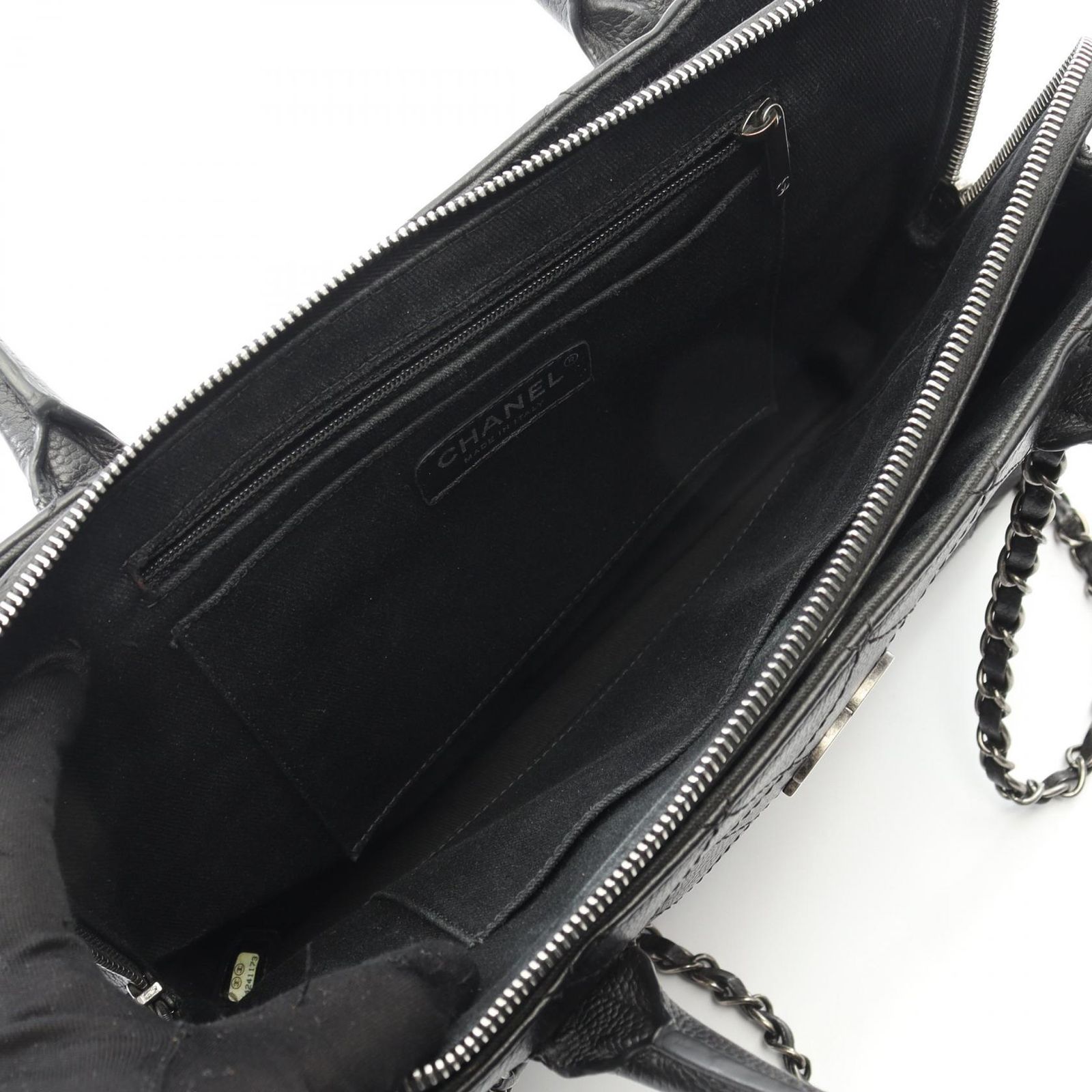 シャネル CHANEL トートバッグ マトラッセ ブラック キャビアスキン
