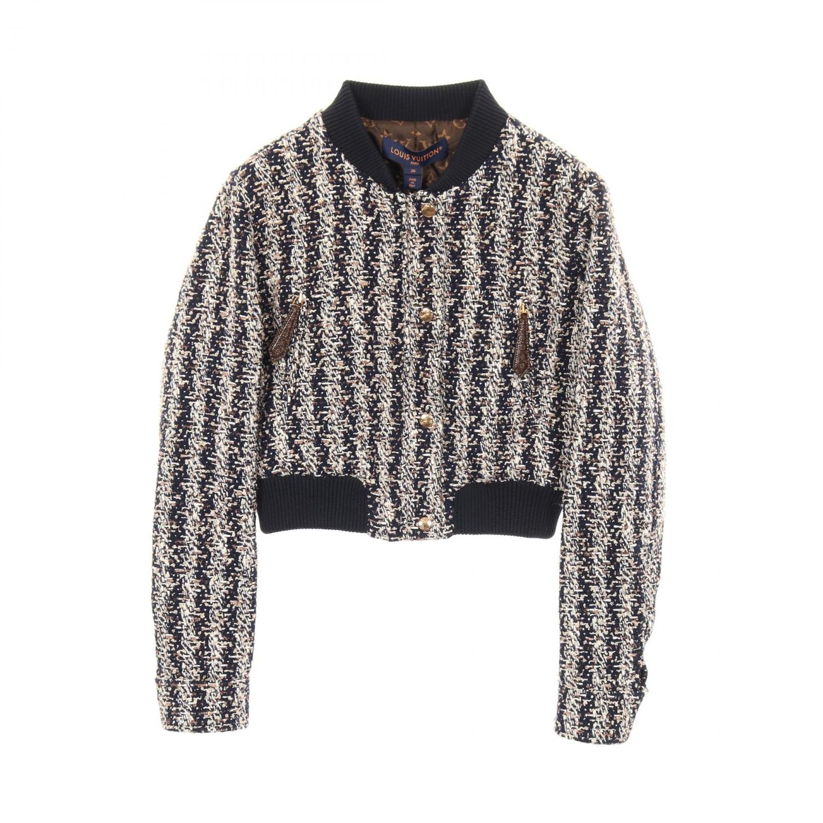 ルイ・ヴィトン LOUIS VUITTON ツイード ウール ジャケット レディース