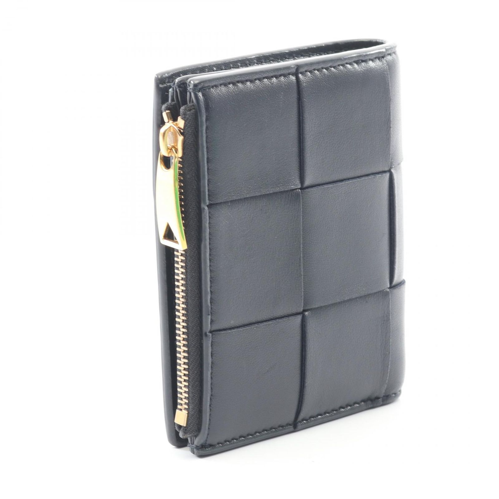 ボッテガヴェネタ　二つ折り　財布　ネイビー　スモールカセット　スペース BOTTEGA VENETA 二つ折り財布 ネイビー