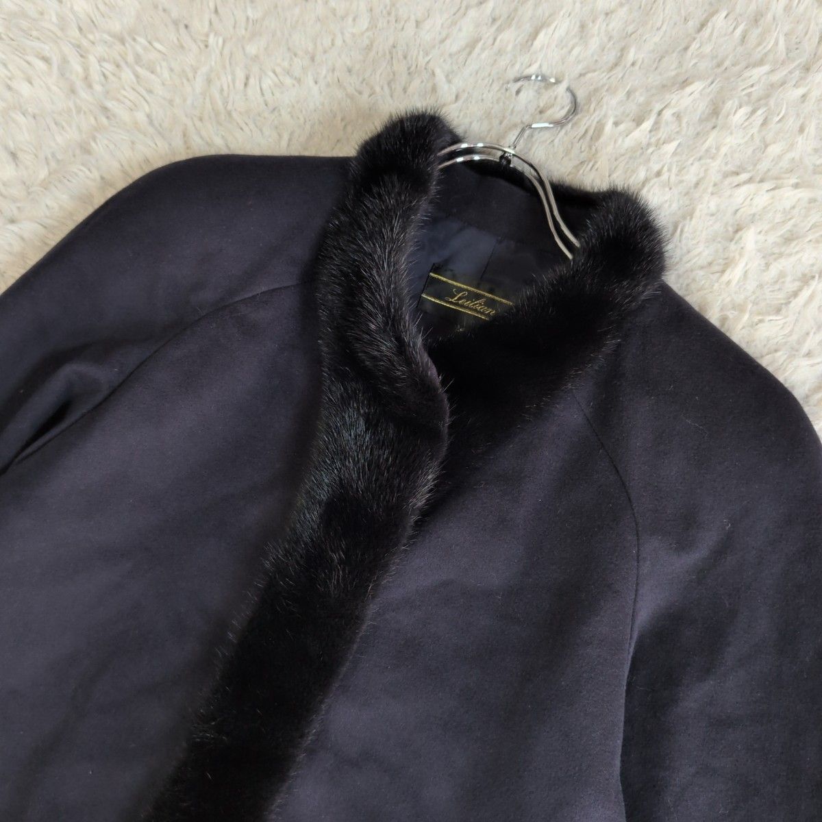 希少✨ LEILIAN レリアン ミンクファー付き カシミヤ100%ロングコート