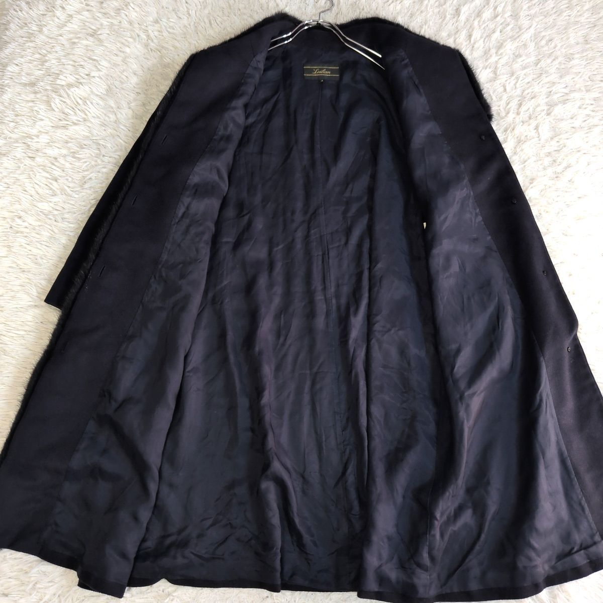 希少✨ LEILIAN レリアン ミンクファー付き カシミヤ100%ロングコート