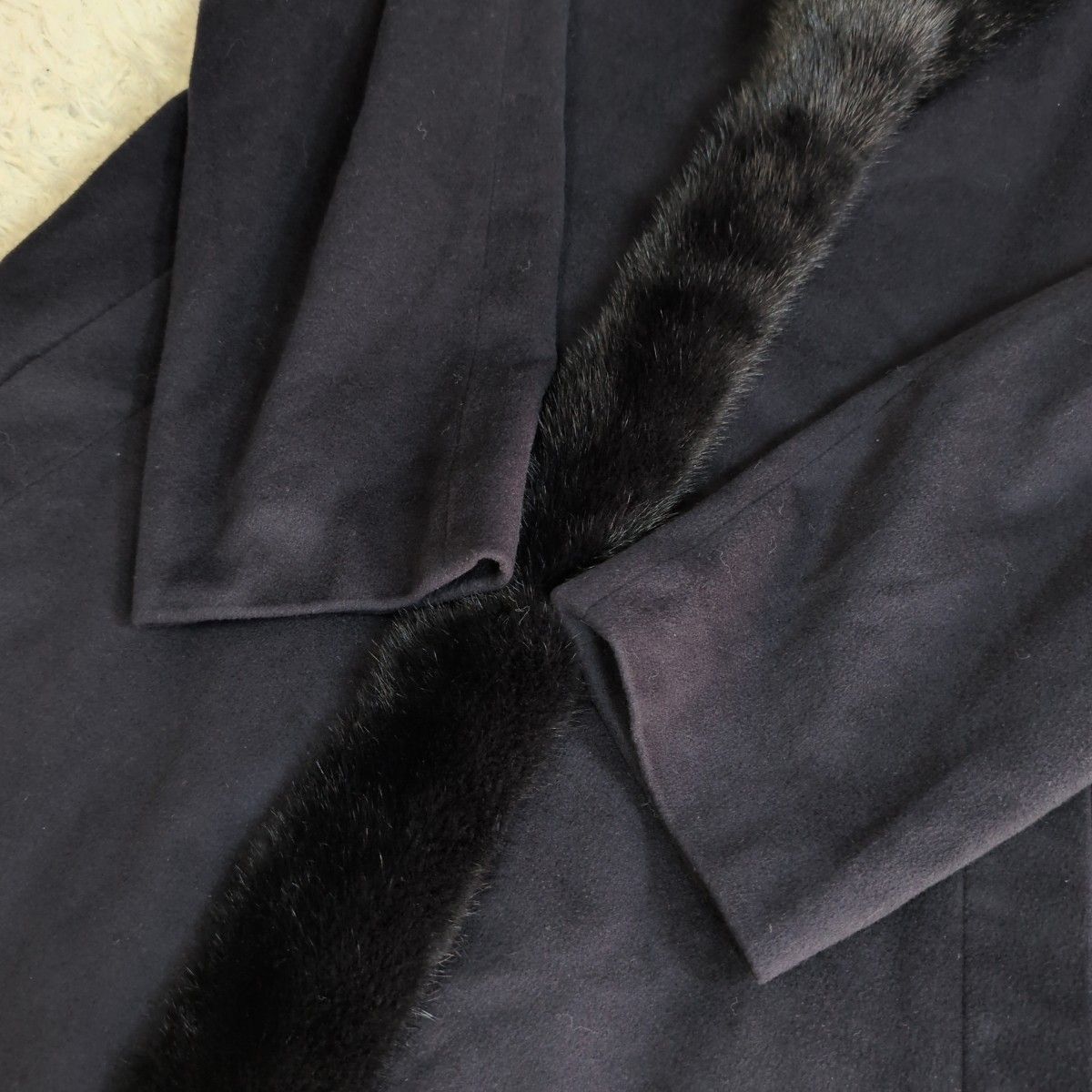 希少✨ LEILIAN レリアン ミンクファー付き カシミヤ100%ロングコート