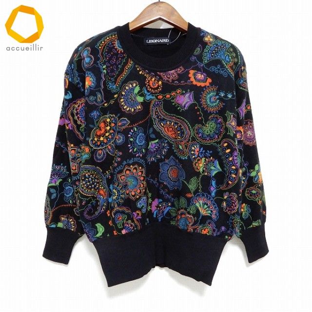 新品　レオナールの切り替えニットカットソー 新品 レオナールの切り替えニットカットソー レオナール LEONARD T