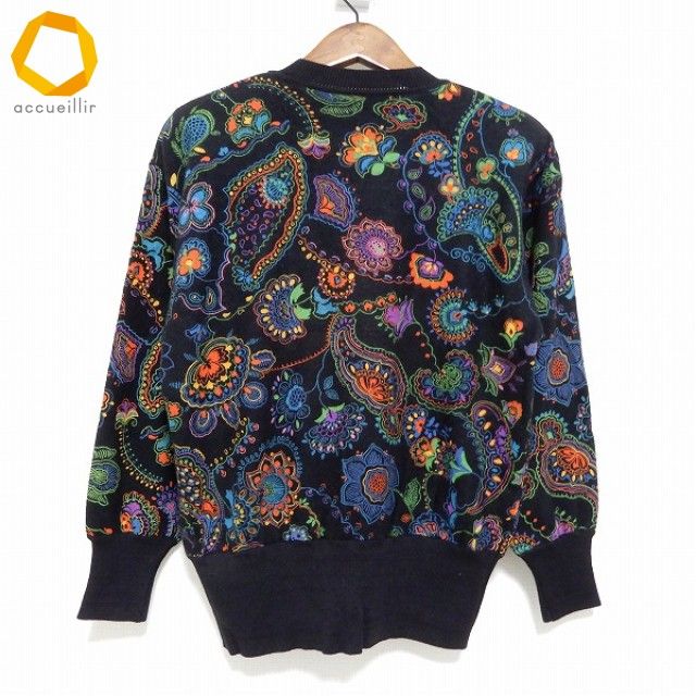 レオナール長袖 wnc レオナール LEONARD 長袖 カットソー M 黒 マルチ ニット