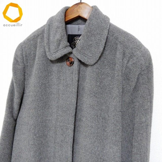 伊太利屋　ダークグレー　ロングコート wnc イタリヤ 伊太利屋 ロング コート フリー グレー レディース