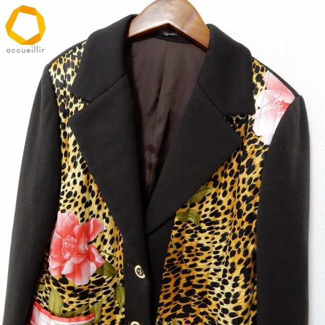 wnc レオナール LEONARD コート 13AR こげ茶 マルチ 花柄 レオパード