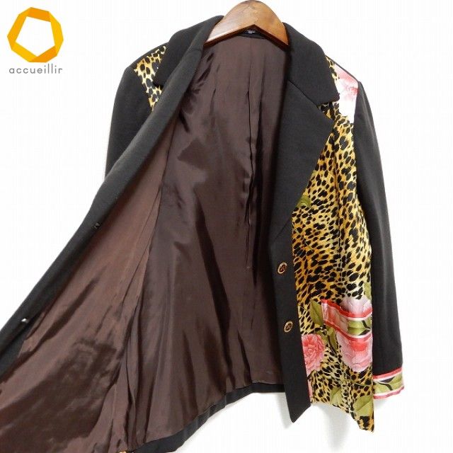 wnc レオナール LEONARD コート 13AR こげ茶 マルチ 花柄 レオパード