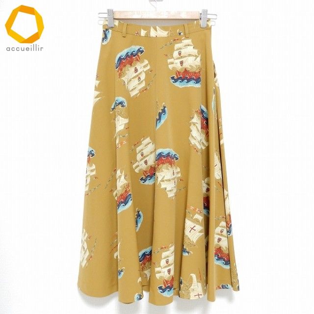 anc インゲボルグ INGEBORG ロング スカート 船 からし色 マルチ