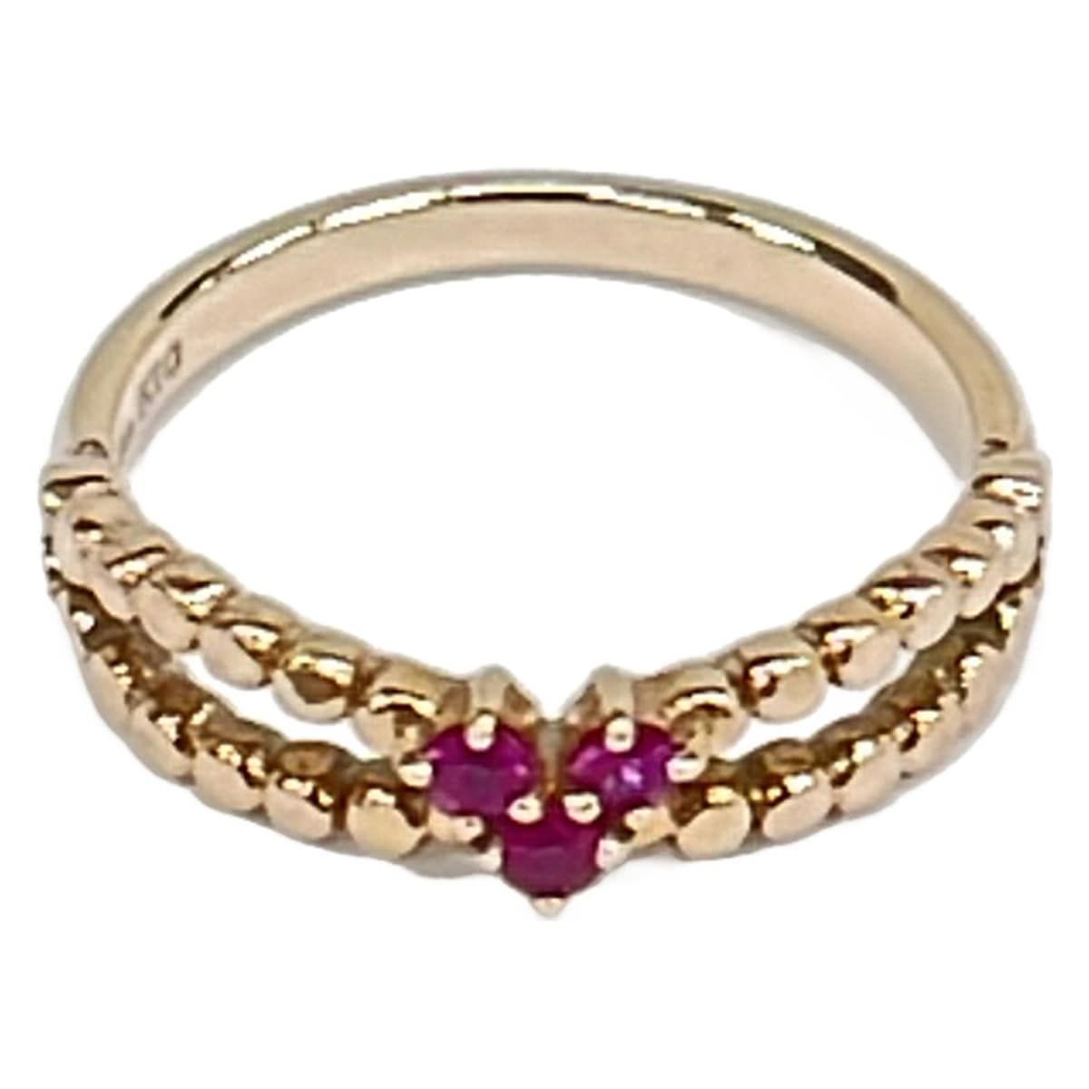 STAR JEWELRY(スタージュエリー) リング美品 K10×レッド ピンキー