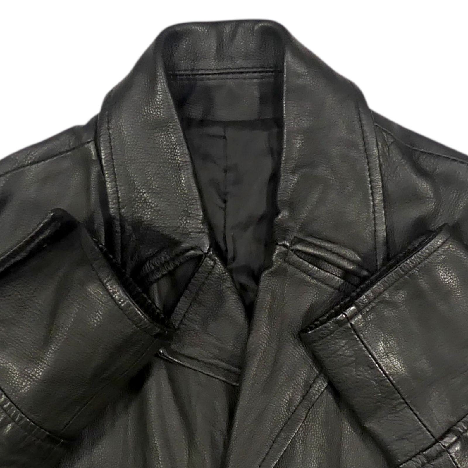 MORGAN HOMME モルガンオム チェスターコート M レザー 本革 メンズ