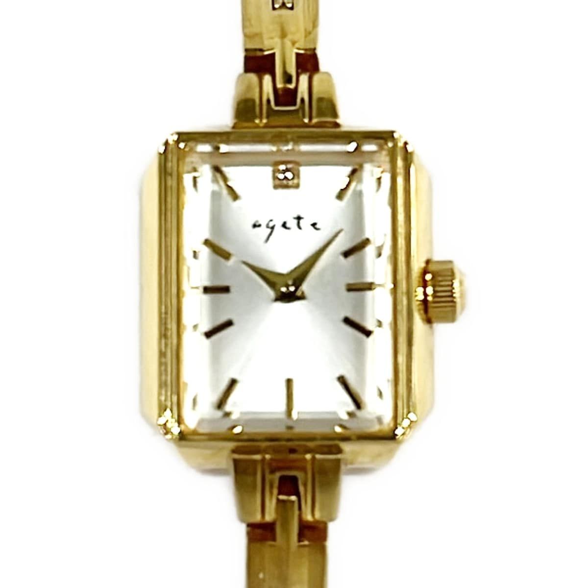 agete(アガット) 腕時計美品 スクエアフェイスジュエリーウォッチ
