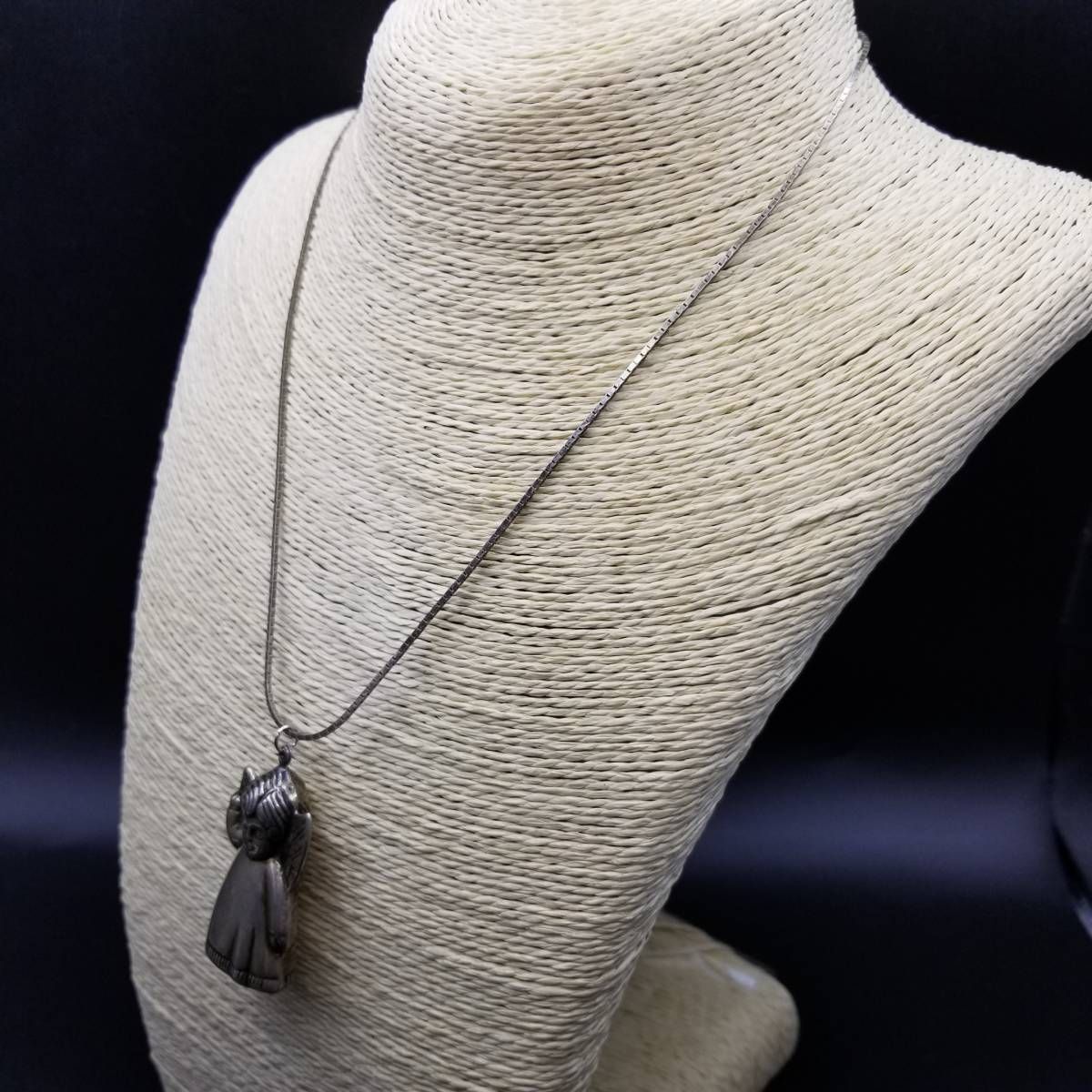 天使 エンジェル 立体アート ヴィンテージ チャーム シルバープレート