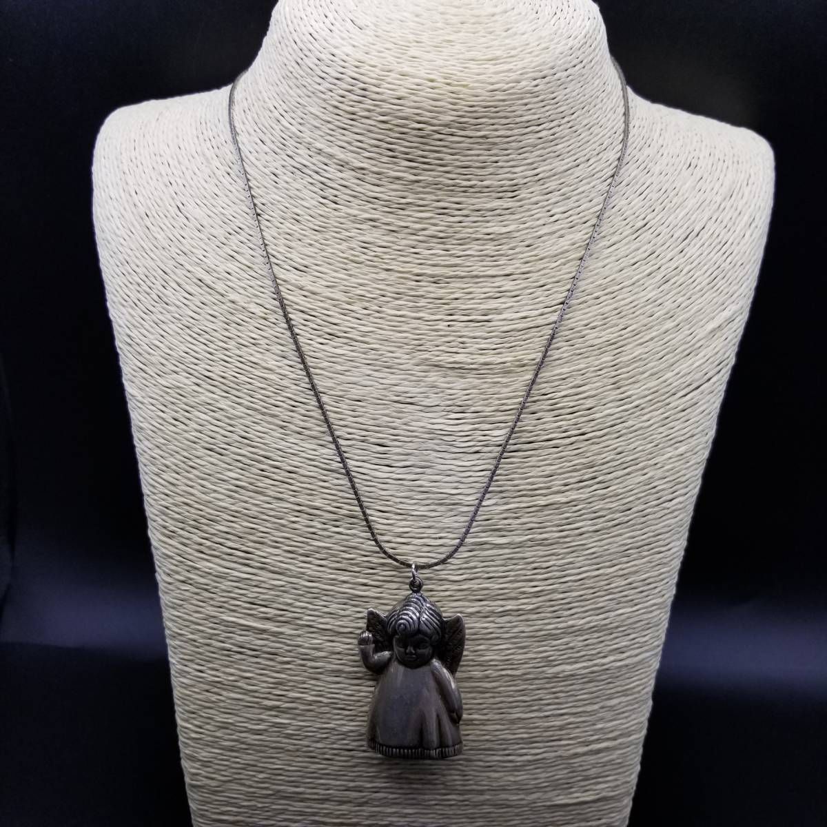 天使 エンジェル 立体アート ヴィンテージ チャーム シルバープレート