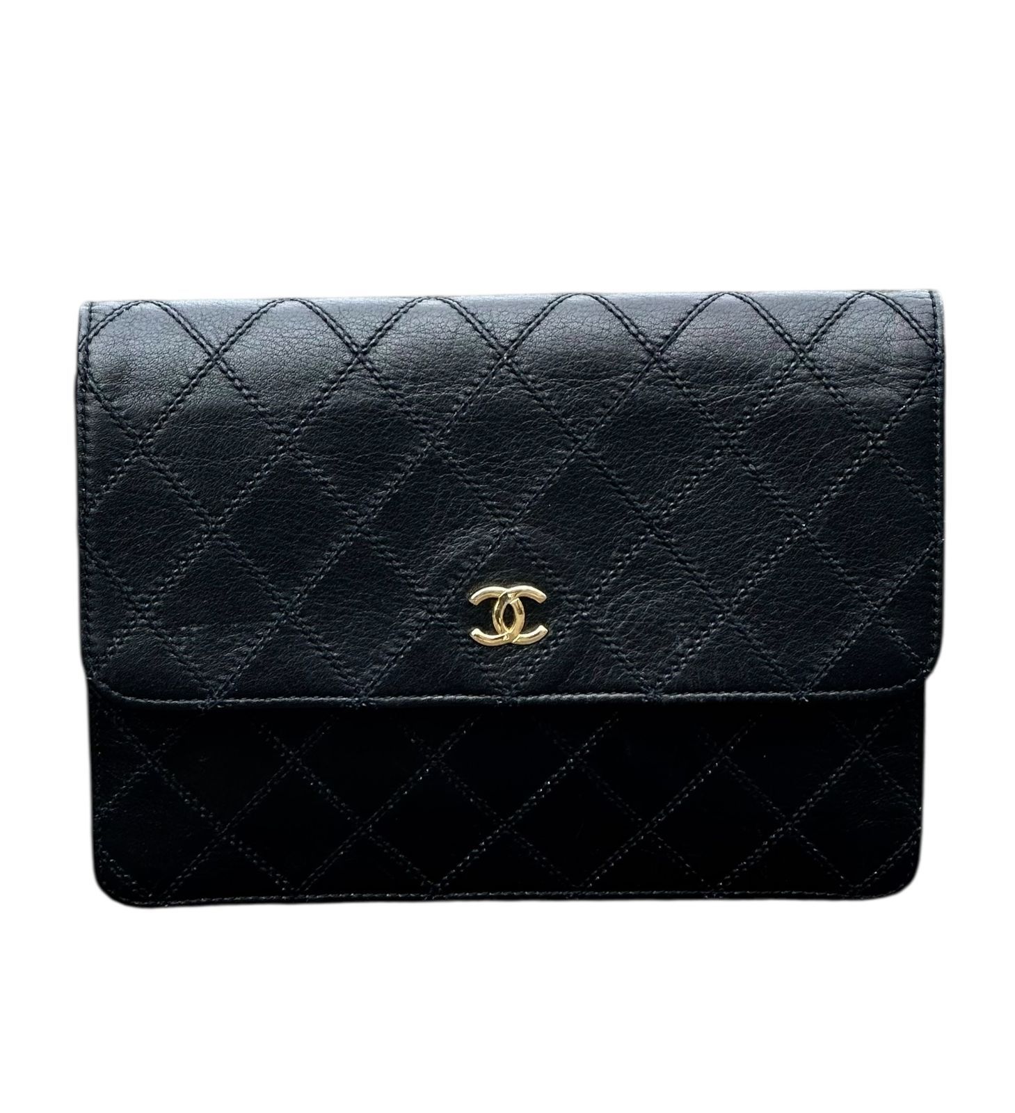 超美品◇本物シャネルCHANELビコローレラムスキンココマークCCゴールド