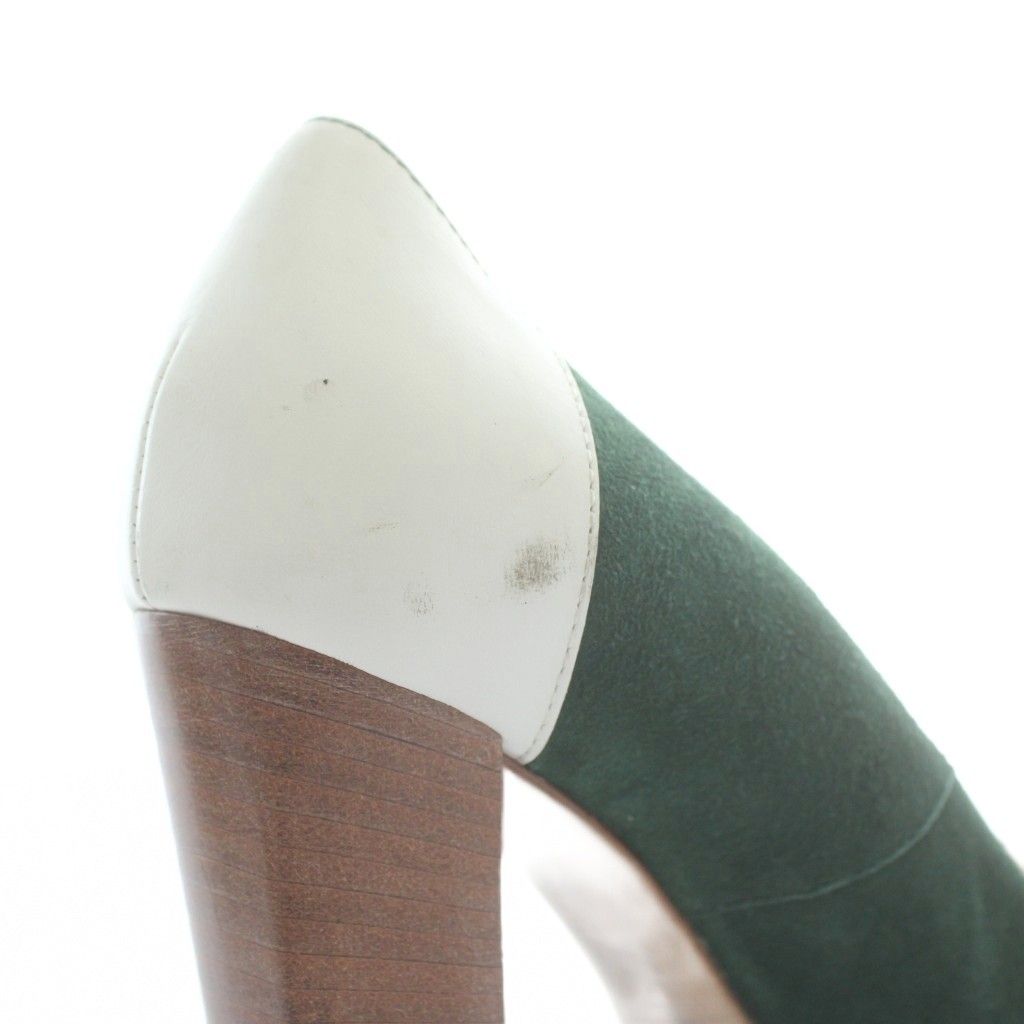 トッズ TOD'S パンプス スエード レザー スクエアトゥ チャンキー