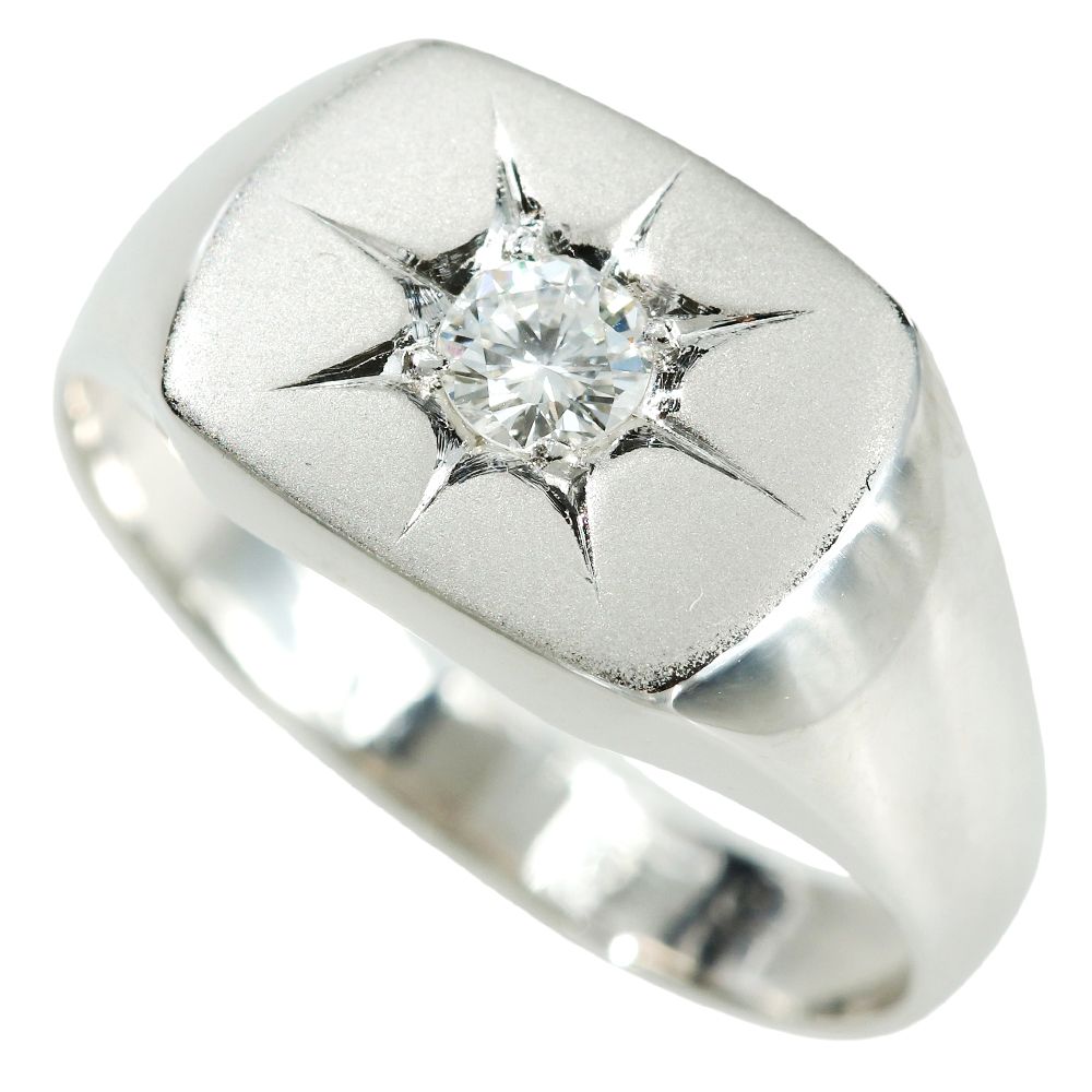 本物保証】 新品同様 印台 リング 指輪 約13.2g プラチナ Pm850 1P