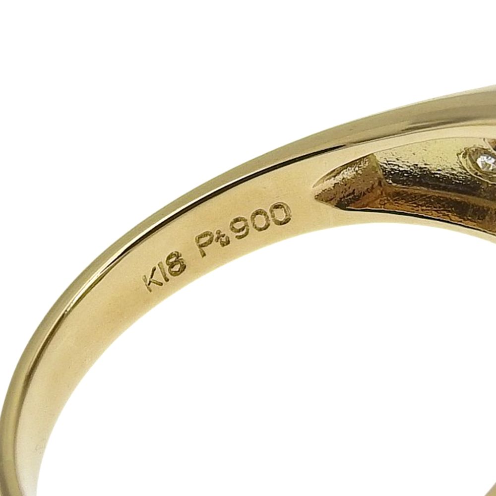 本物保証】 新品同様 コンビリング 指輪 約3.8g K18YG/Pt900 ダイヤ