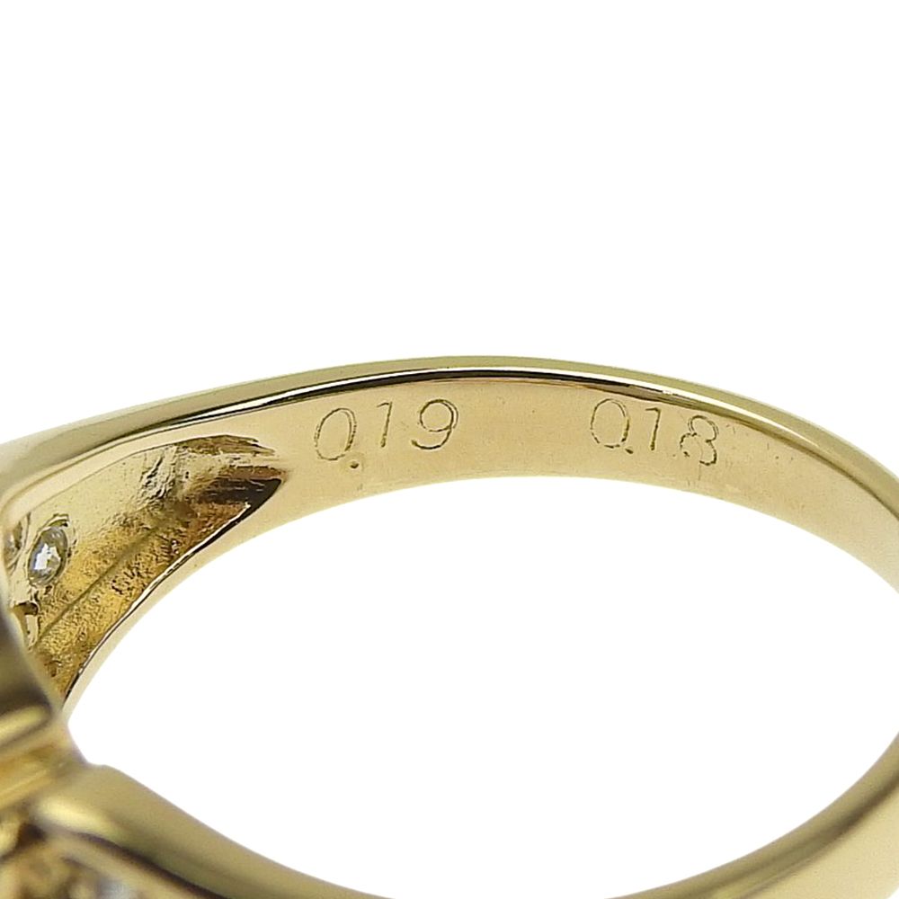 本物保証】 新品同様 コンビリング 指輪 約3.8g K18YG/Pt900 ダイヤ