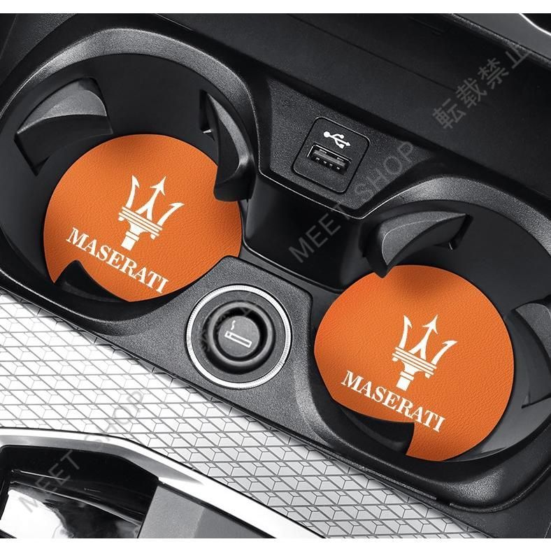 新品未使用】☆マセラティ Maserati☆オレンジ☆車用カップパッド 