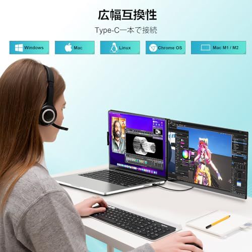 モバイルモニター 15.6インチ デュアルディスプレイ セカンドディスプレイ Amazon.co.jp: デュアルディスプレイ 15.6イン モバイルモニター