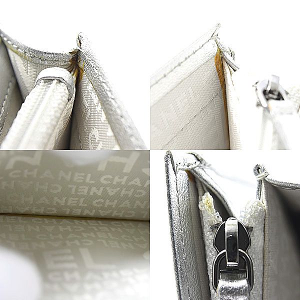 シャネル 財布 レディース アイコンライン 2つ折り長財布 レザー ガン