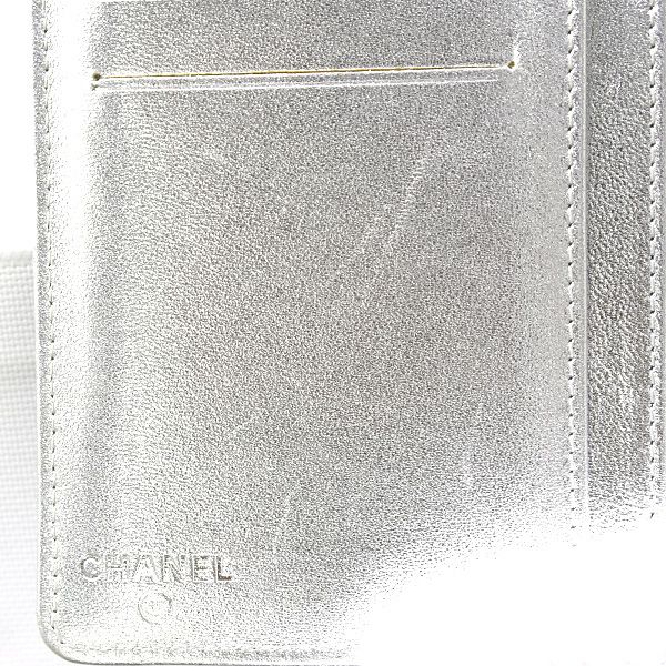 CHANEL⭐︎シャネル⭐︎アイコンライン☆二つ折り⭐︎シルバー⭐︎財布 シャネル 財布 レディース アイコンライン 2つ折り長財布 レザー ガン