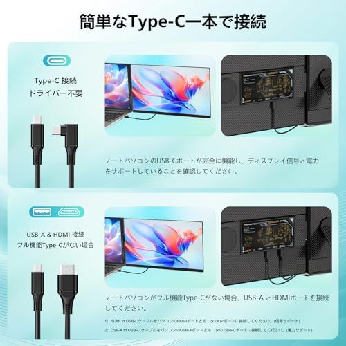 モバイルモニター 15.6インチ【2025新型ノートパソコンモニター