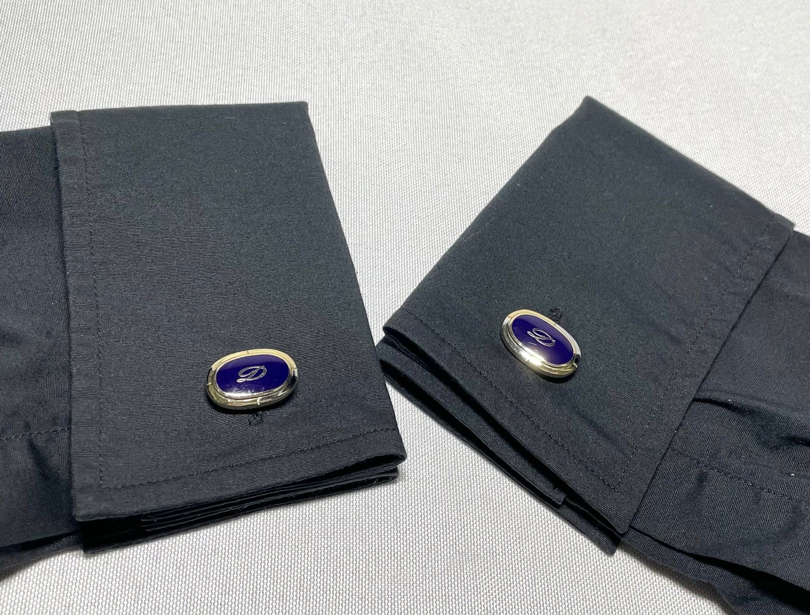 S.T.Dupont デュポン Dロゴ ブルーストーン装飾 ゴールド＆シルバー 