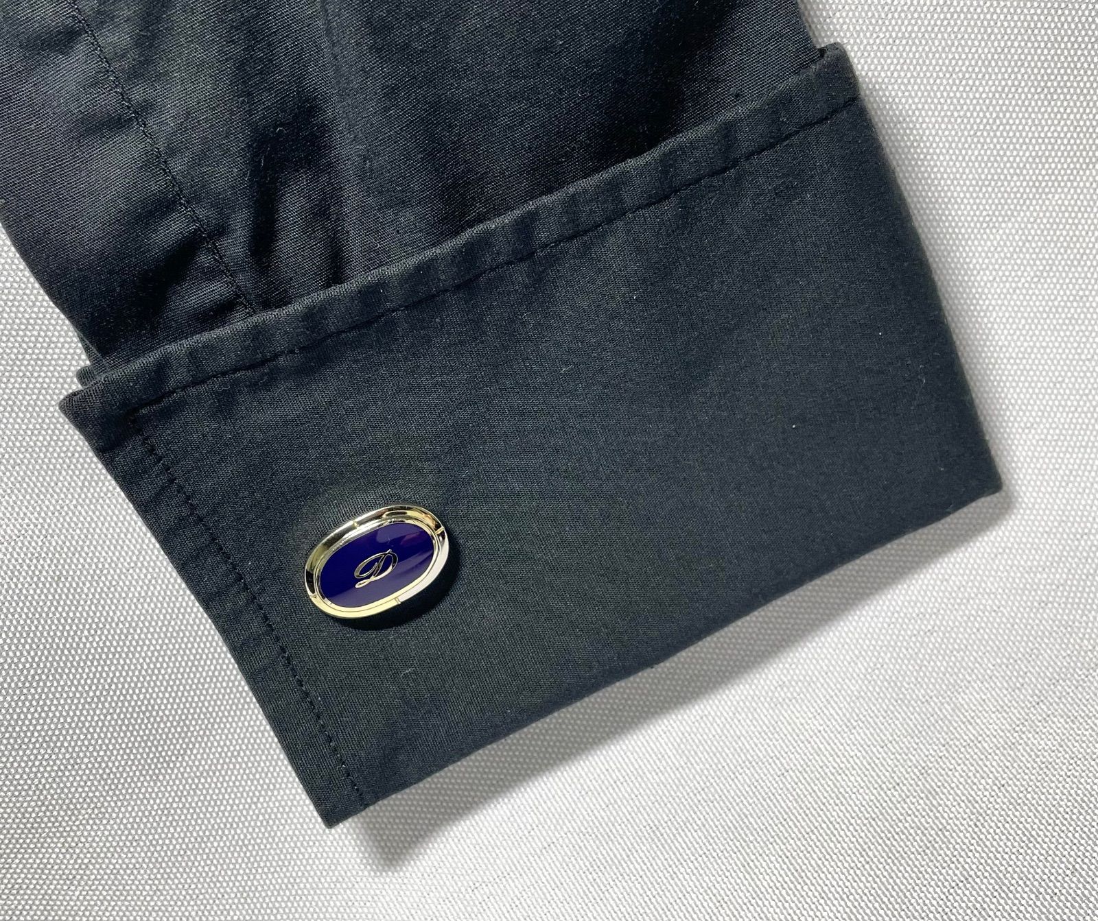 S.T.Dupont デュポン Dロゴ ブルーストーン装飾 ゴールド＆シルバー