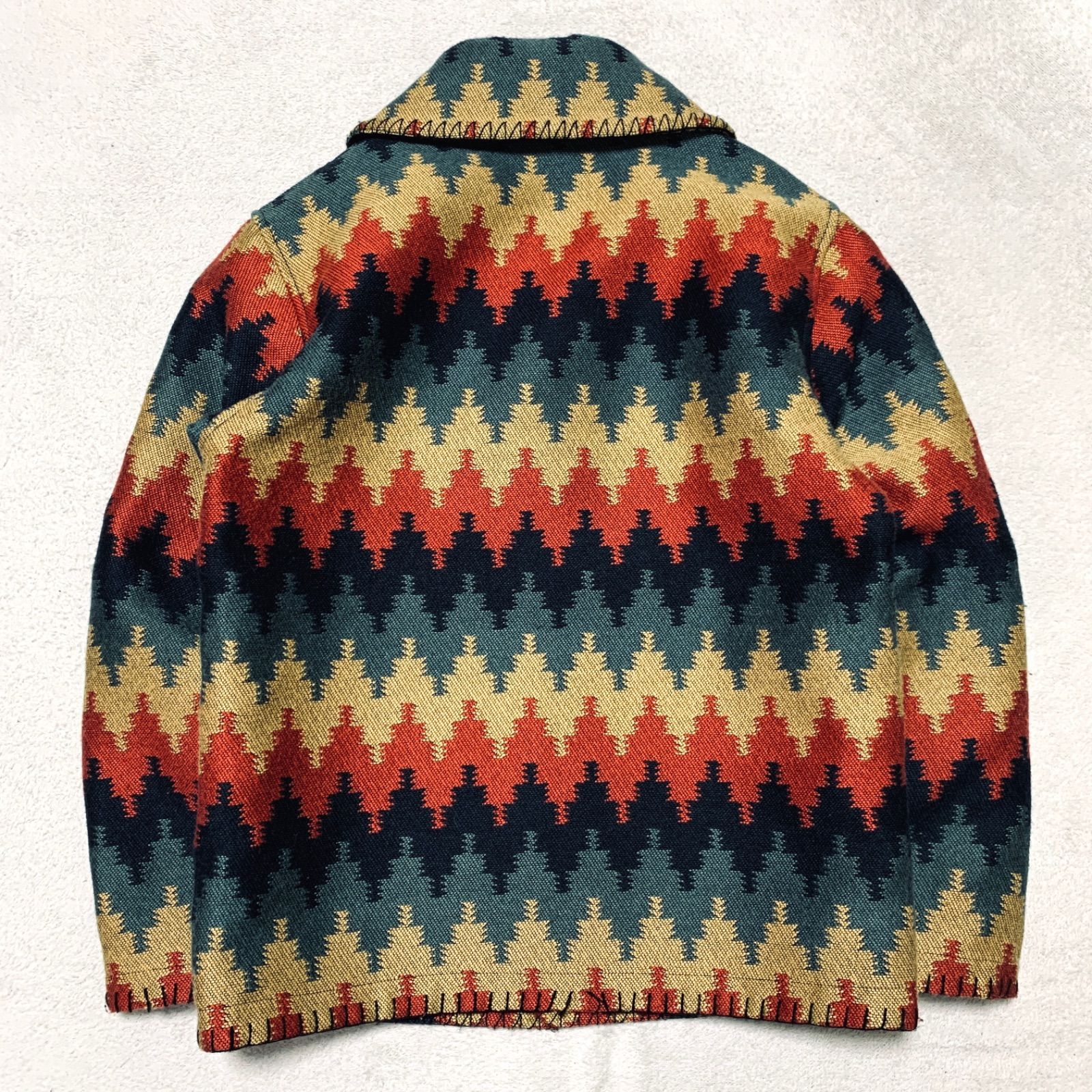 CALEE NATIVE PATTERN SHALL COLLAR JACKET ワークジャケット ウール