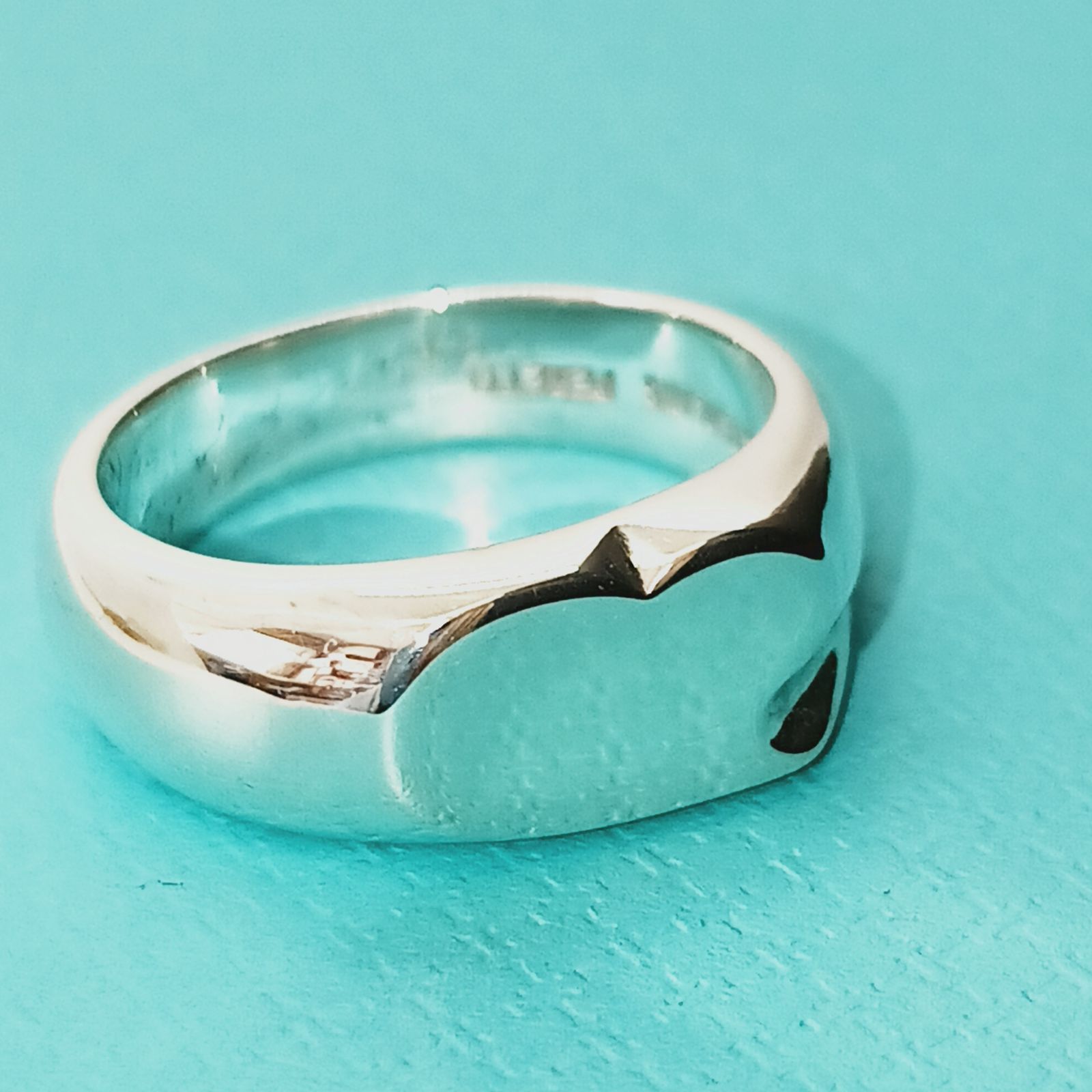 新品仕上げ】ティファニー TIFFANY リング カーブドハート約9号 変色