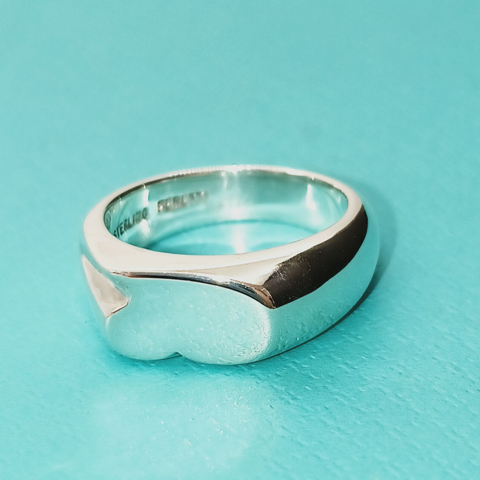 新品仕上げ】ティファニー TIFFANY リング カーブドハート約9号 変色