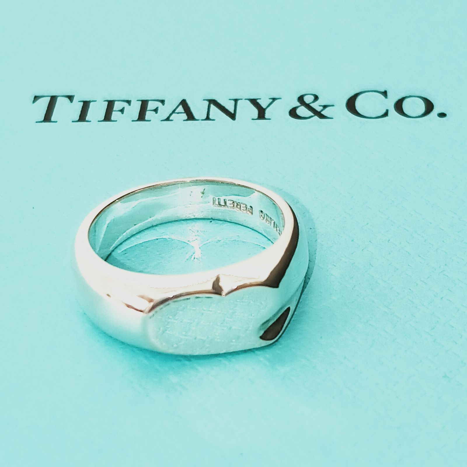 新品仕上げ】ティファニー TIFFANY リング カーブドハート約9号 変色