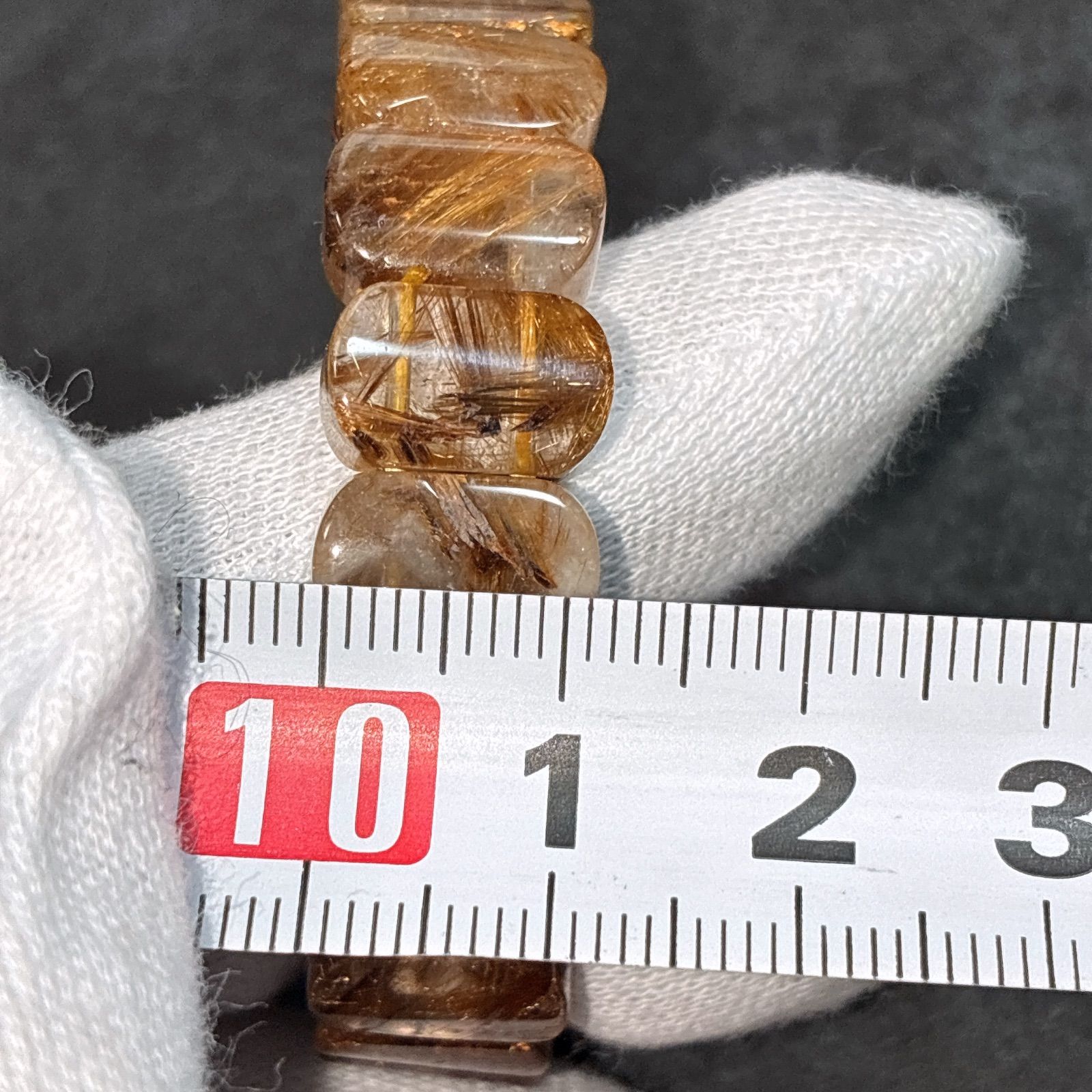 カット　ルチルブレス 天然石 黒針・金針ルチルブレスレット 内周：約18.3cm240101819