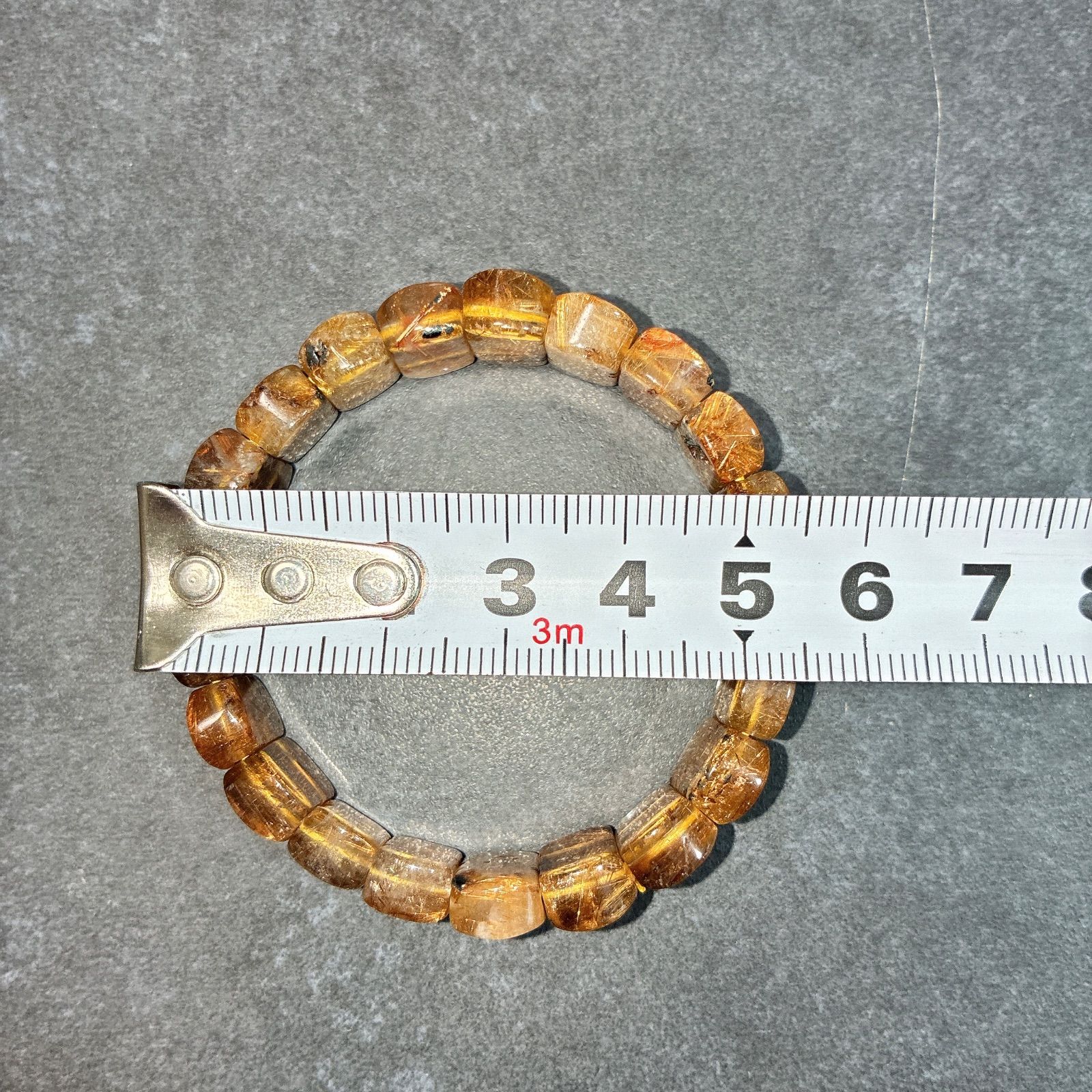 カット　ルチルブレス 天然石 黒針・金針ルチルブレスレット 内周：約18.3cm240101819