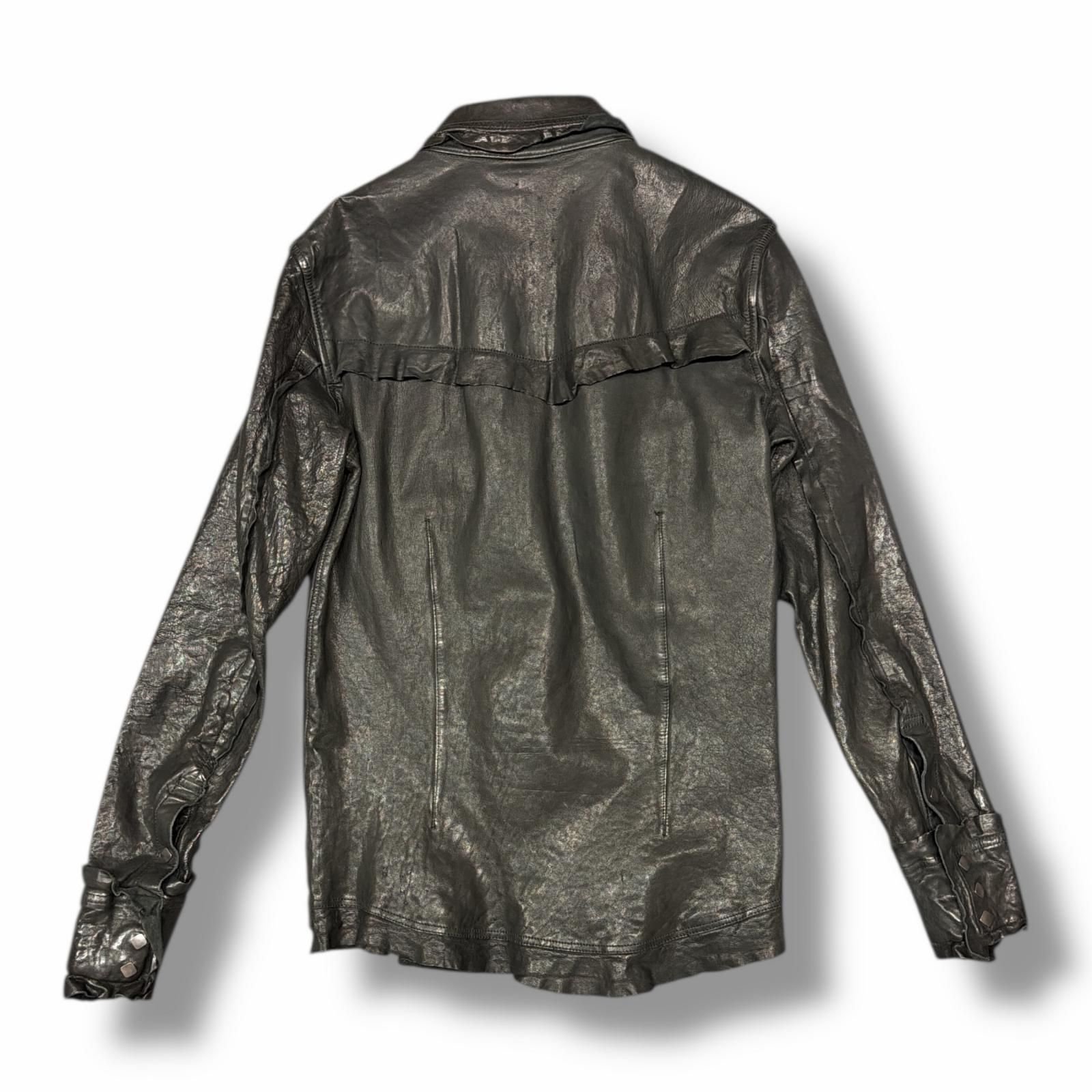 ISAMU KATAYAMA BACKLASH レザーシャツ S 参考上代297000円 未使用 ISAMUKATAYAMA BACKLASH DEERSKIN GARMENT