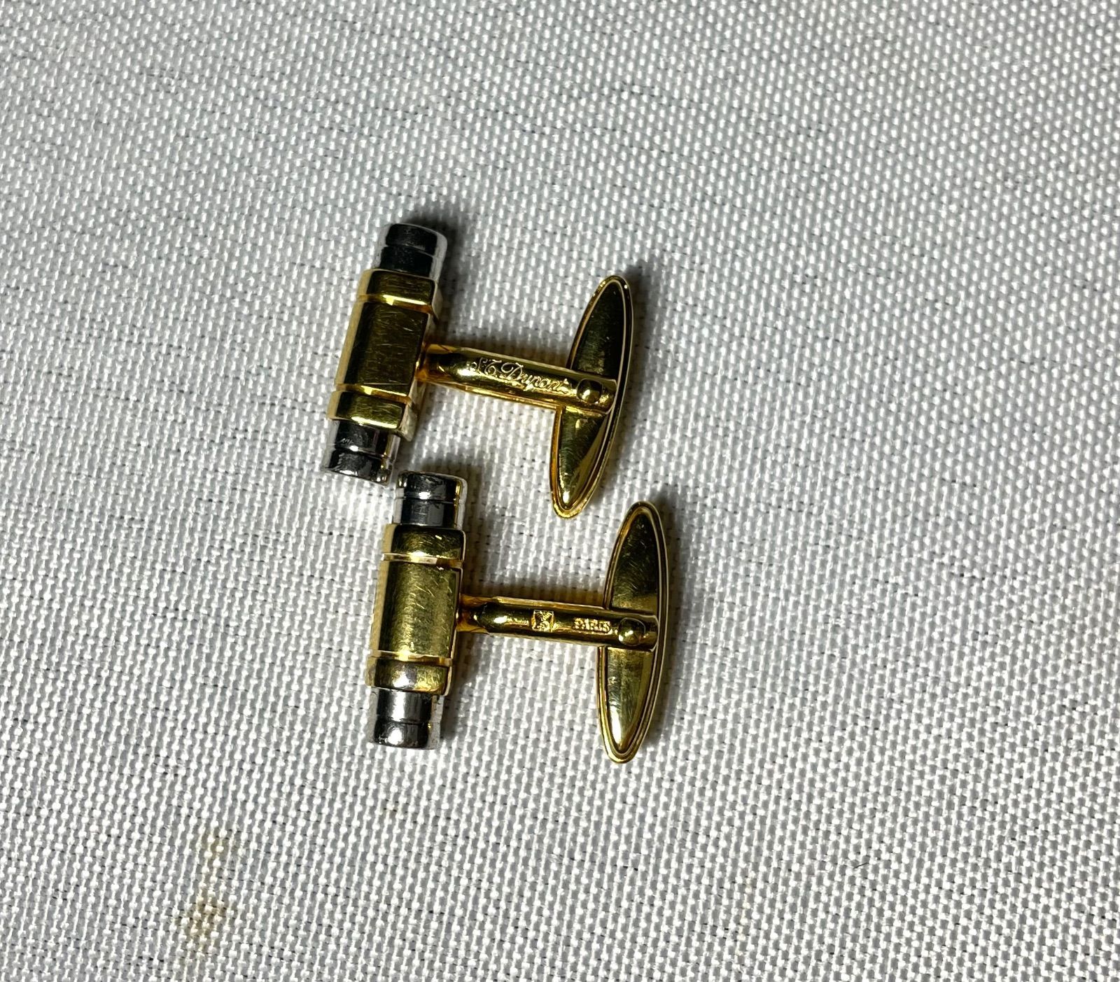 S.T.Dupont デュポン Dロゴ 鏡面ゴールド＆シルバー バー型