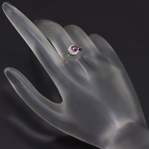 新品 パパラチアサファイア ダイヤモンド リング 0.35ct Pt Pt950 