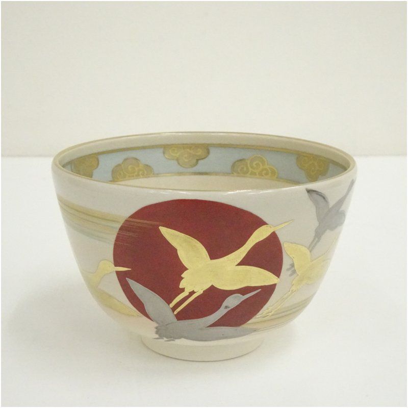 京焼抹茶碗　仁清写し　【仁清あざみ茶盌】加藤松香　共箱 京焼抹茶碗 仁清写し 【仁清あざみ茶盌】加藤松香 共箱 美術品・