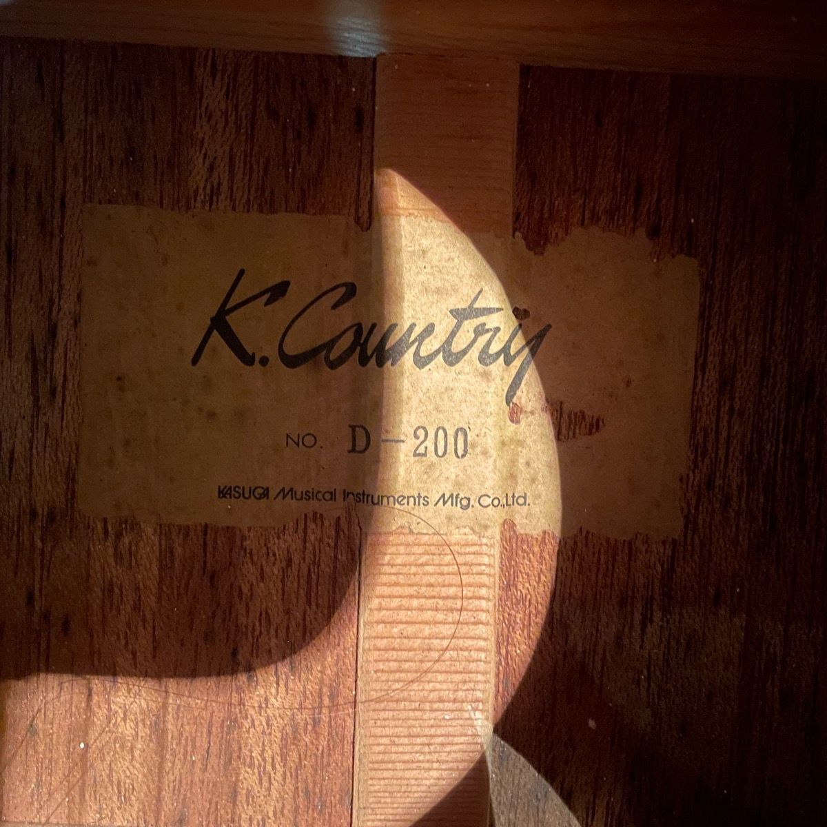 K.Country D-200 Acoustic Guitar アコースティックギター 春日 - メルカリ