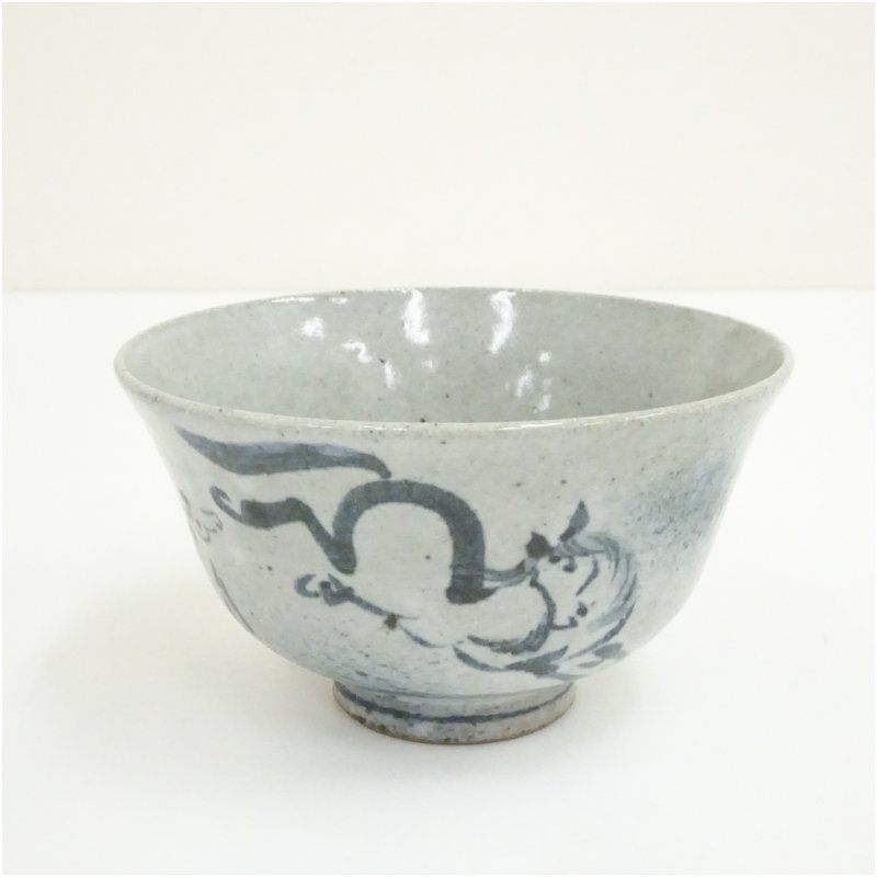 清流庵 立石大四郎造 古伊万里手馬文茶碗（共箱） 茶道 抹茶 おしゃれ
