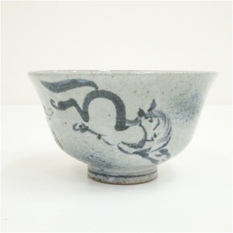 清流庵 立石大四郎造 古伊万里手馬文茶碗（共箱） 茶道 抹茶 おしゃれ
