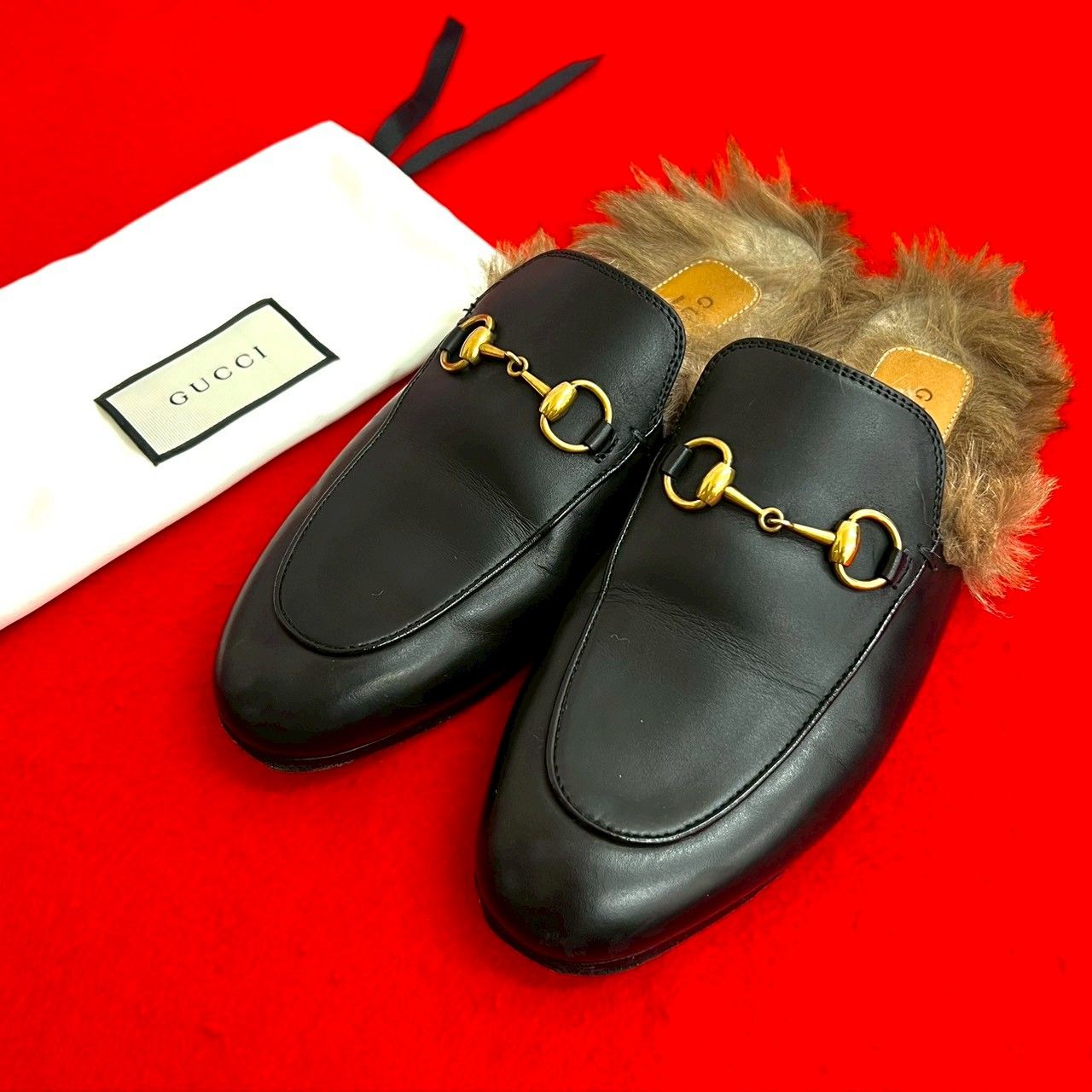 GUCCI グッチ レディース ミュール プリンスタウン ホースビット ファー GUCCI グッチ レディース ミュール プリンスタウン ホースビット