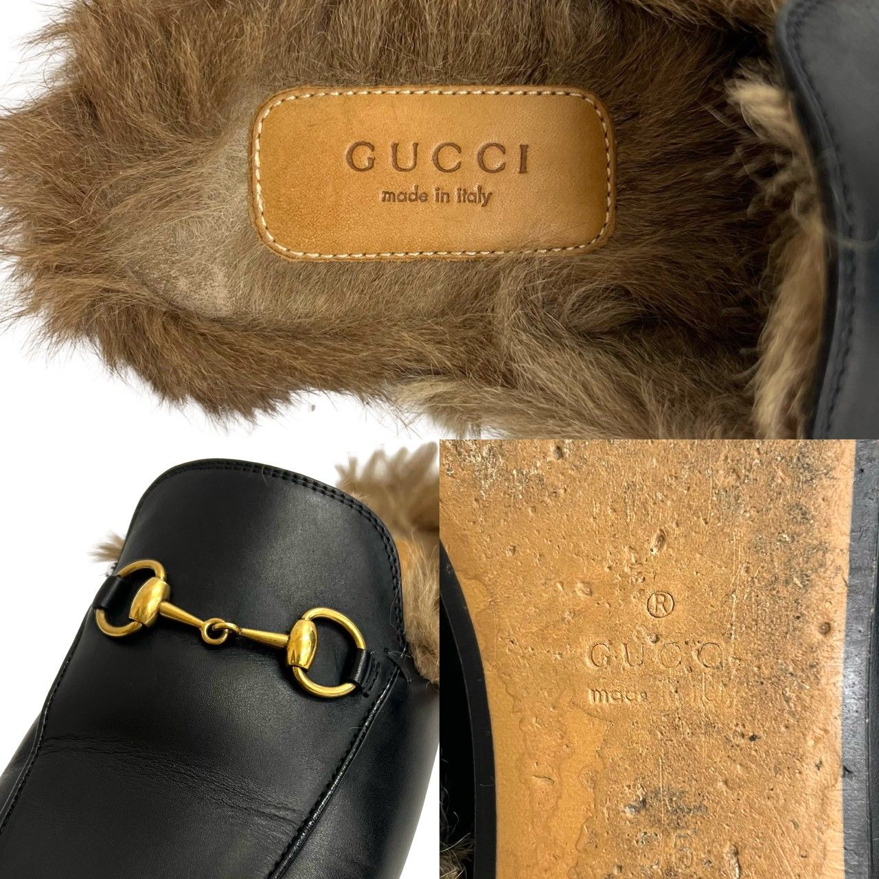 極 美品 袋付 GUCCI グッチ プリンスタウン ホースビット 金具 レザー