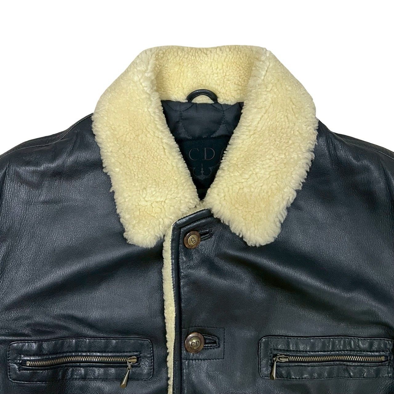 極 美品 Christian Dior クリスチャンディオール レザー ムートン