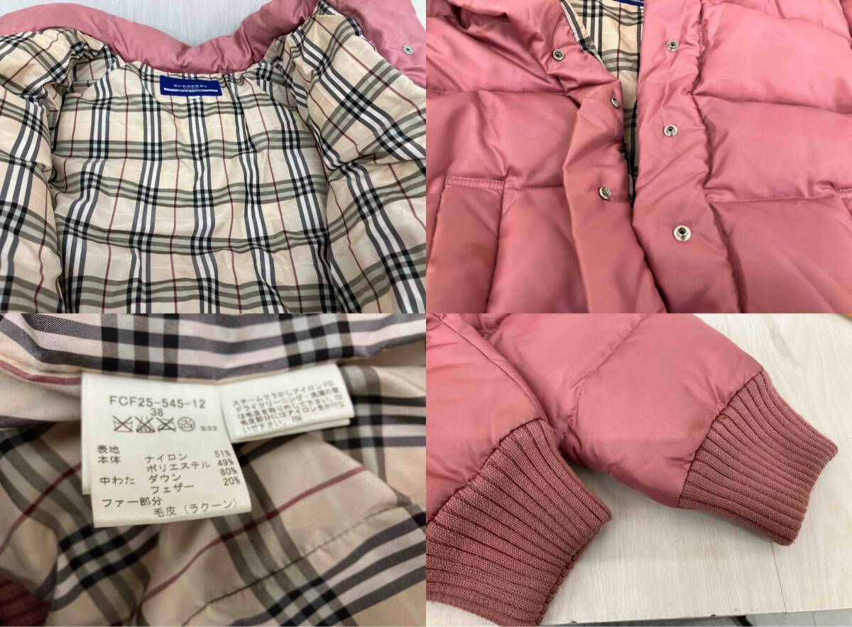 BURBERRY BLUE LABEL　ピンクコート　38 BURBERRY BLUE LABEL ピンクコート 38 BURBERRY BLUE LABEL ピンク