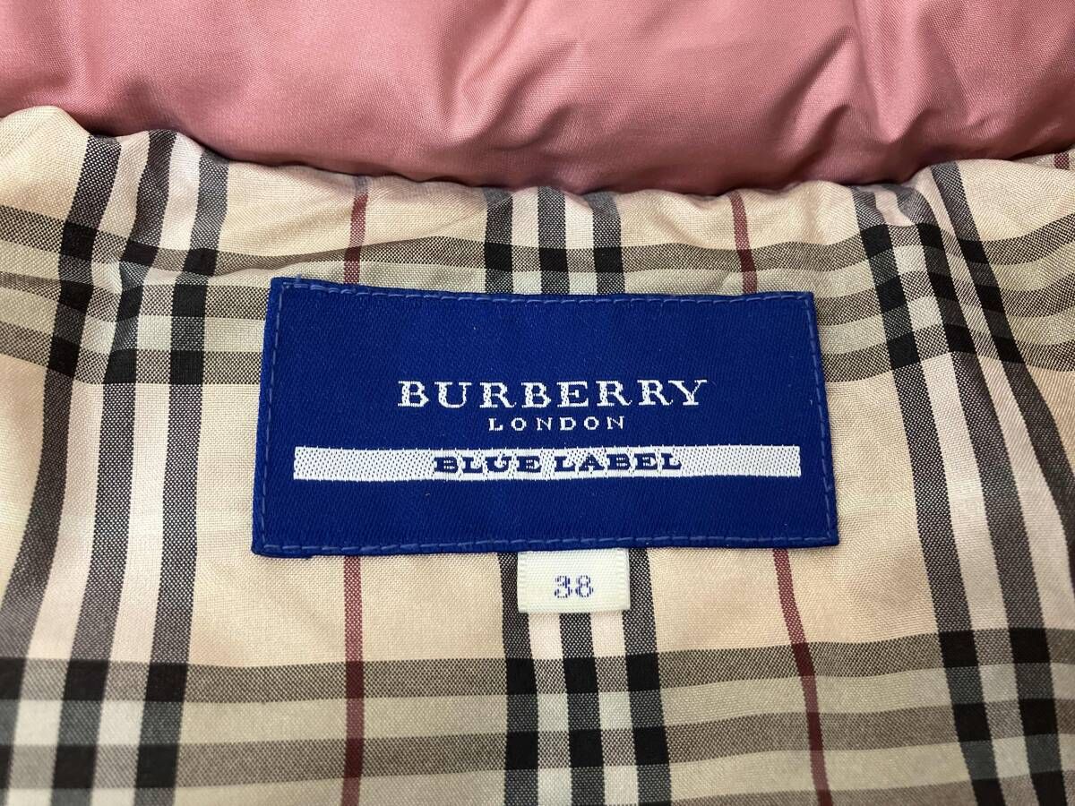 BURBERRY BLUE LABEL　ピンクコート　38 BURBERRY BLUE LABEL ダウンジャケット ピンク バーバリーブルー