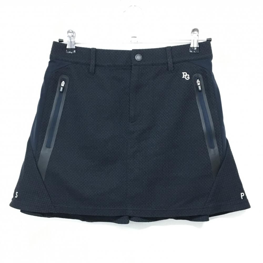 超美品】パーリーゲイツ スカート ダークネイビー 地模様 裏地付 後ろ