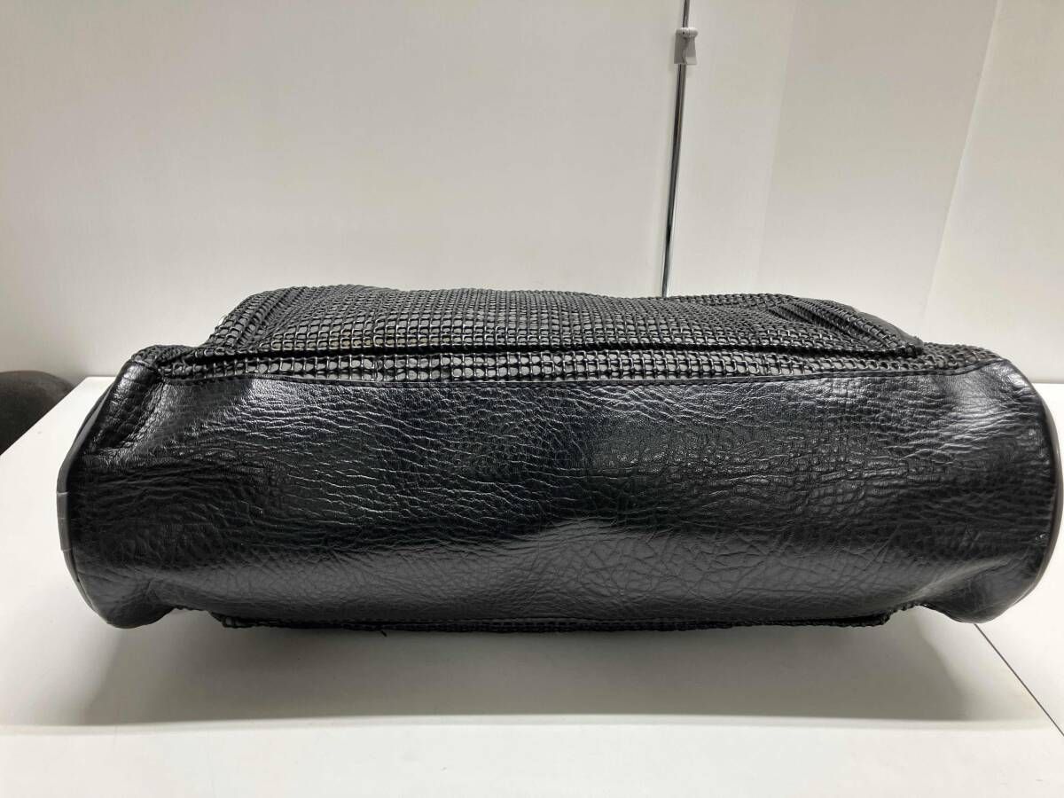 DIESEL ビジネスバッグ レザー メッシュ 2way ブラック 大容量の通販